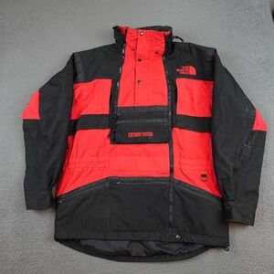 Vintage North Face Steep Tech Jacket Mens Large Red Black Hooded Ski Snow